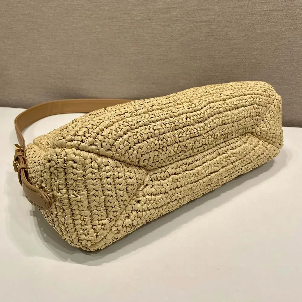 Prada Aimée Large Crochet and Leather Bag for Women Prada Aimée Large Crochet and Leather Bag for Women