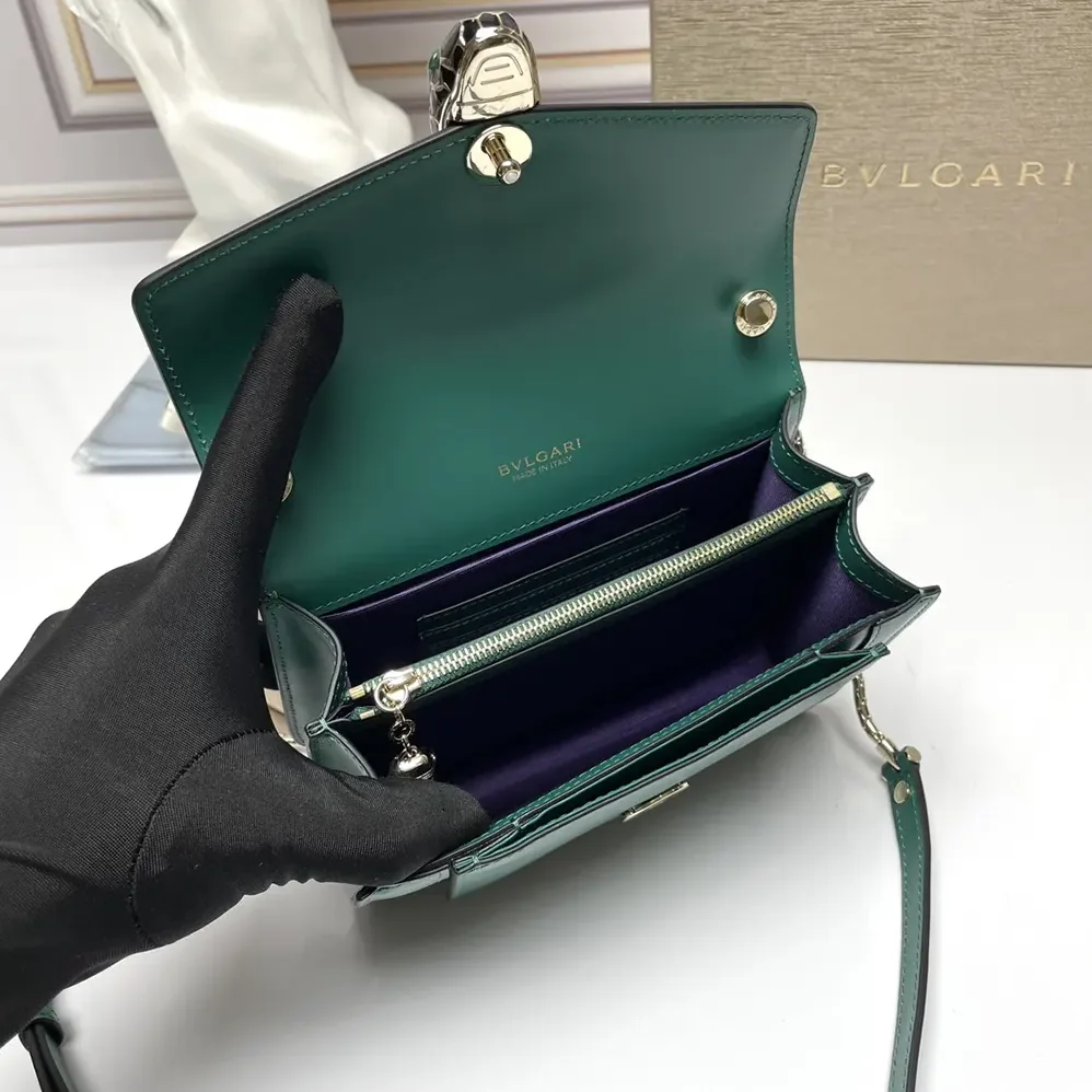 Bvlgari Mini Serpenti Forever East-West Shoulder Bag for Women in Green Bvlgari Mini Serpenti Forever East-West Shoulder Bag for Women in Green