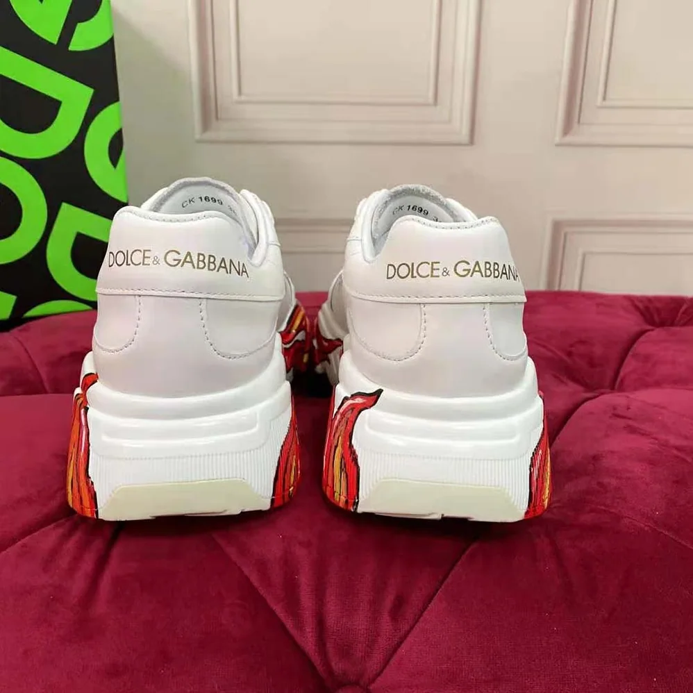 Dolce Gabbana D&G Calfskin Nappa Daymaster Sneakers for Women in Red