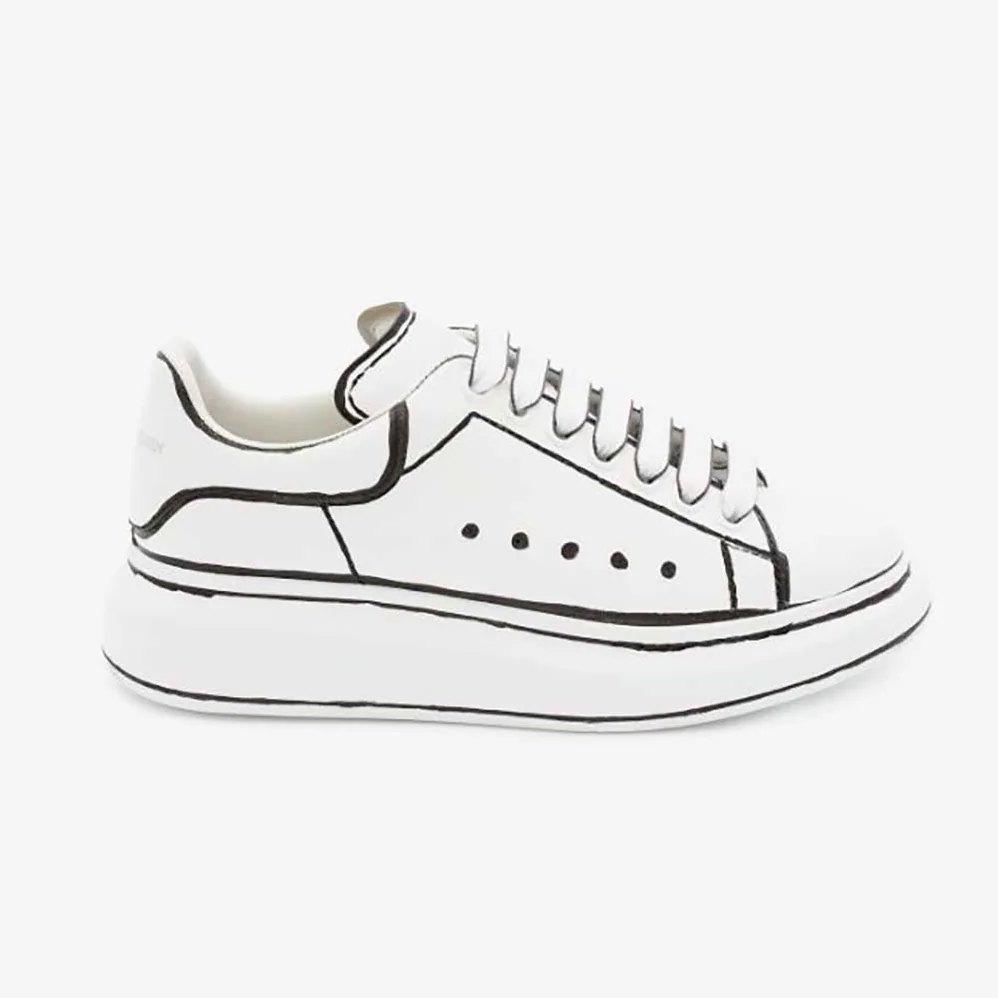Alexander Mcqueen Oversized Sneaker White Smooth Calfskin Leather for Unisex