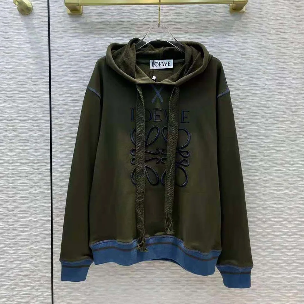 Loewe Anagram Hoodie in Cotton for Women in Green