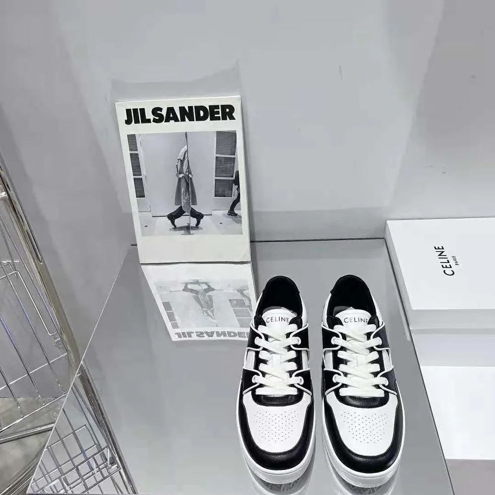 Celine CT-04 Low Lace-Up Sneaker in Calfskin for Unisex in Black