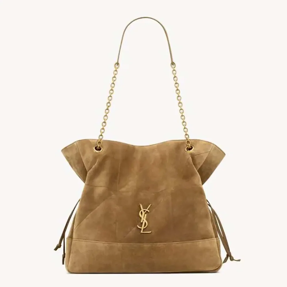 Saint Laurent YSL Jamie Shopping in Suede for Women in Brown