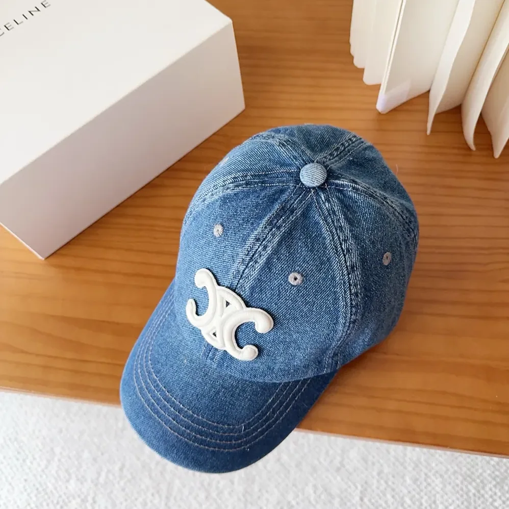 Celine Triomphe Baseball Cap in Denim Union Wash for Women