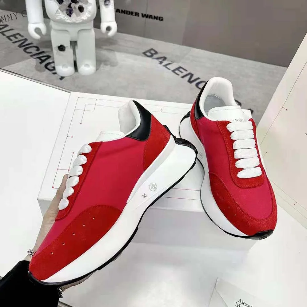 Alexander Mcqueen Sprint Runner in Lust Red for Unisex Alexander Mcqueen Sprint Runner in Lust Red for Unisex