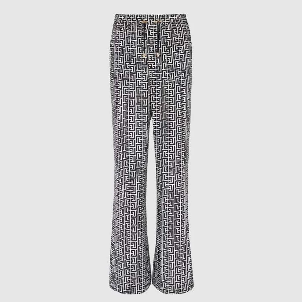 Balmain Monogrammed Flowing Trousers for Women