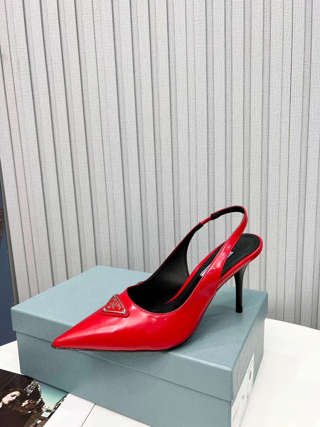 Prada Brushed Sling Pumps Red Prada Brushed Sling Pumps Red