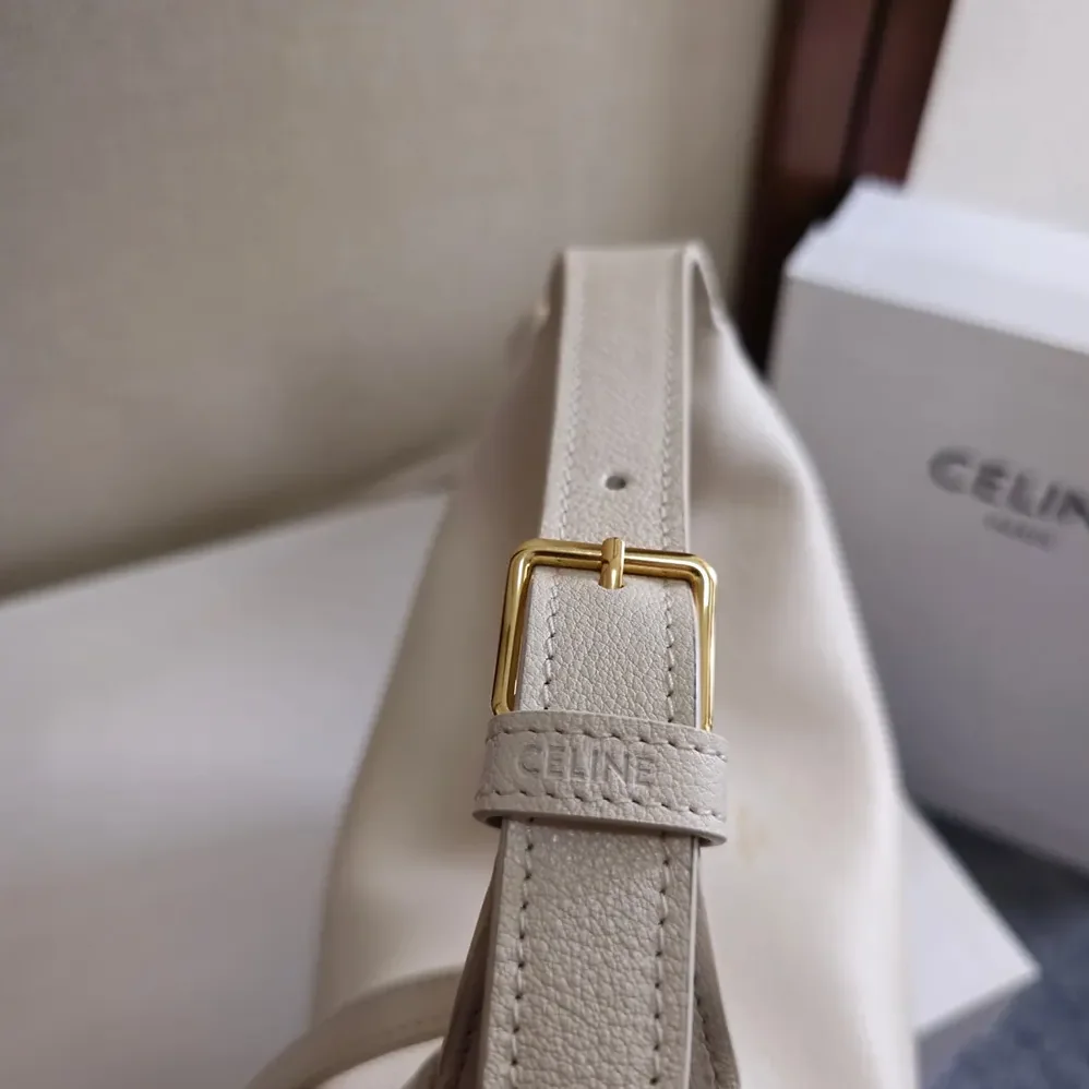 Celine Teen Celine Lulu in Grained Calfskin for Women in White Celine Teen Celine Lulu in Grained Calfskin for Women in White