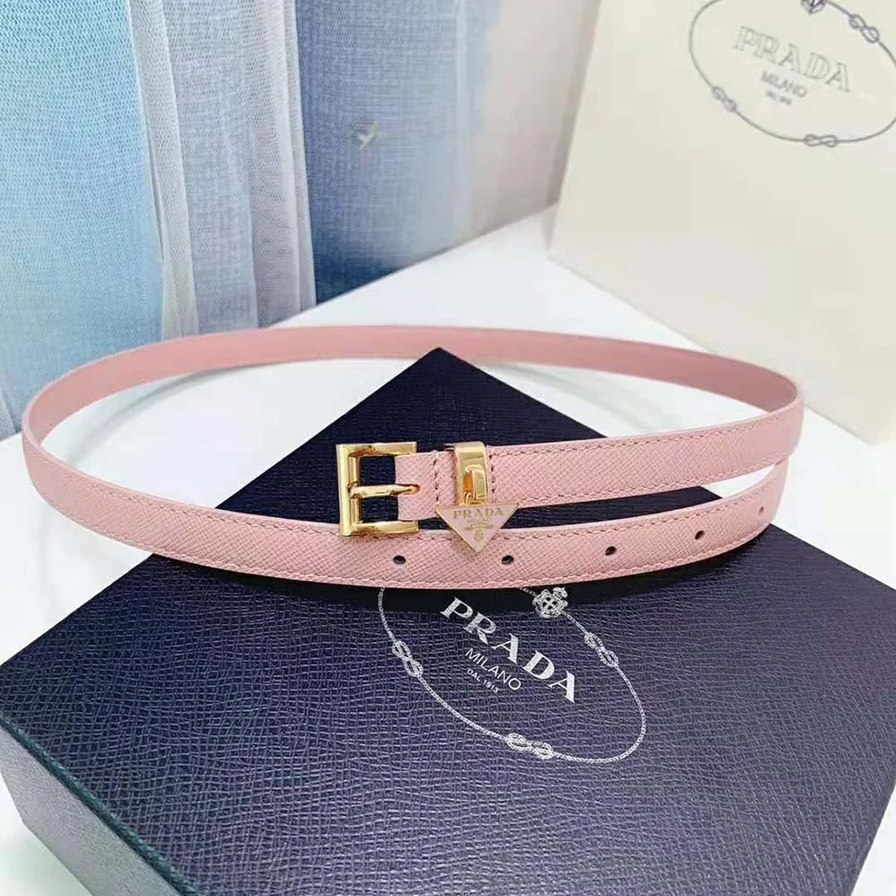 Prada Saffiano Leather Belt for Women in Pink