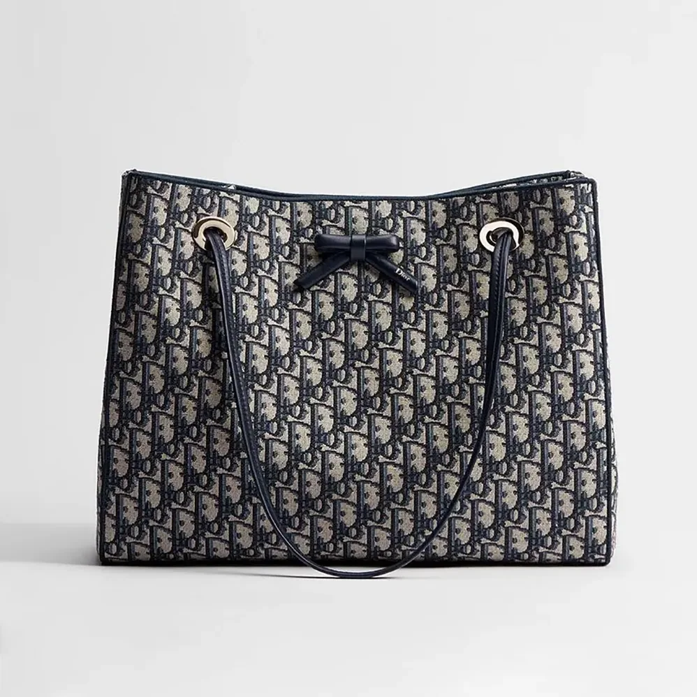 Dior Medium Shopping Bag Blue Dior Oblique Jacquard for Women