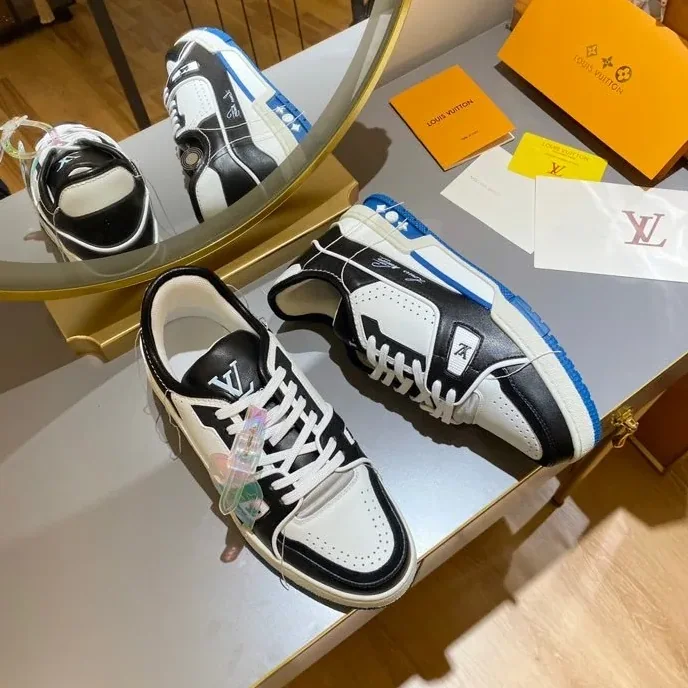 Louis Vuitton Trainer Sneaker Black in White Virgil Abloh Louis Vuitton Trainer Sneaker Black in White Virgil Abloh