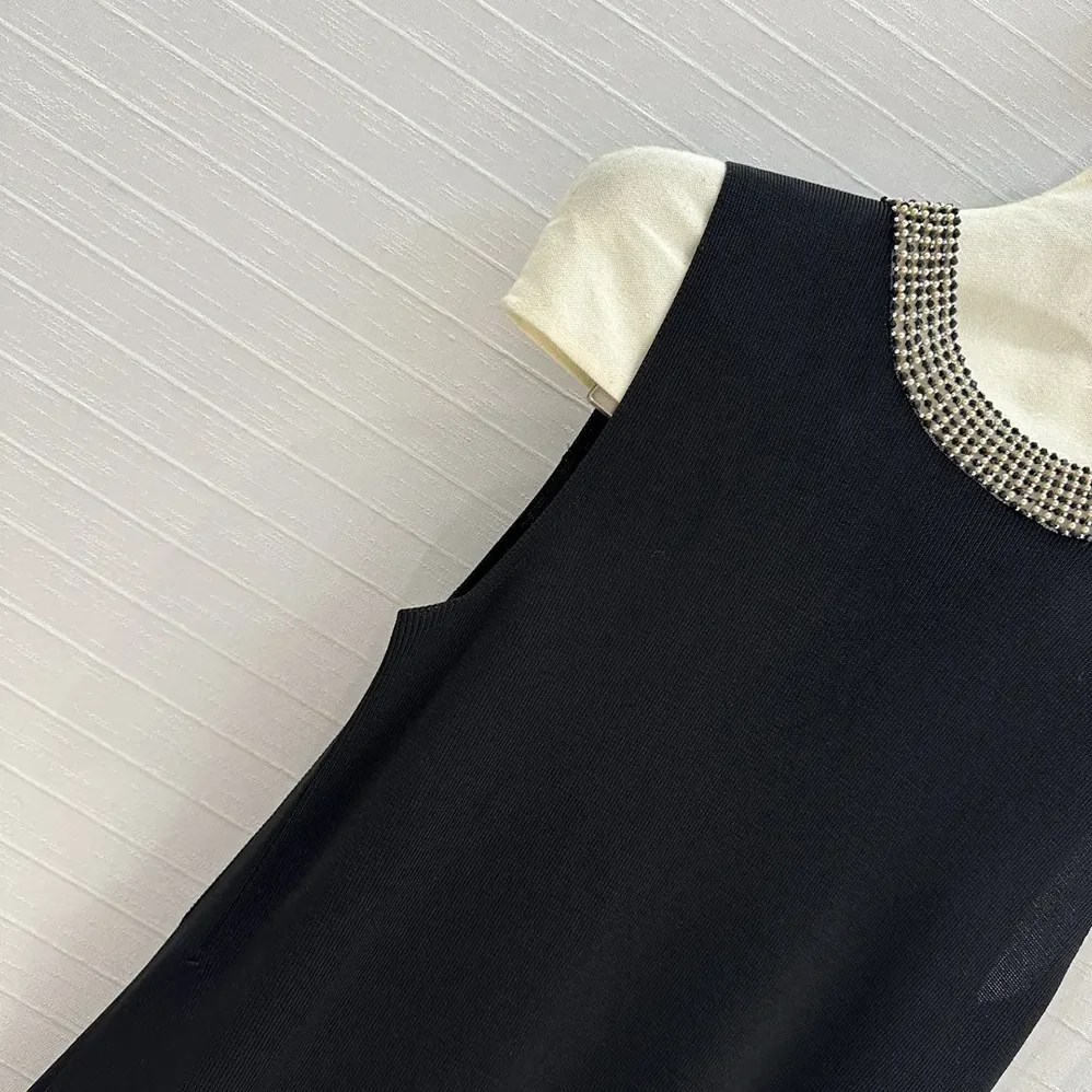 Dior Embroidered Tunic Black Silk Ribbed Knit for Women Dior Embroidered Tunic Black Silk Ribbed Knit for Women