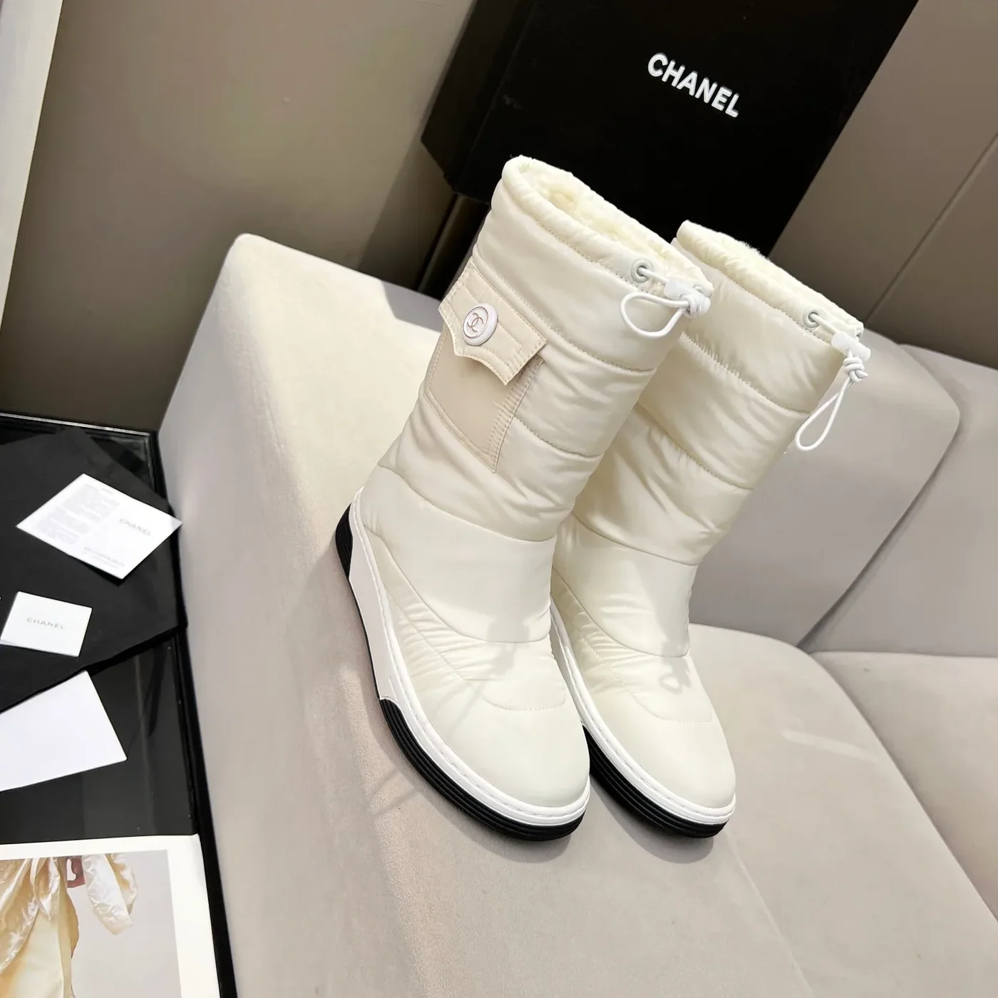 Chanel Short Boots White Chanel Short Boots White
