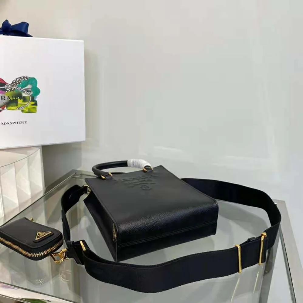 Prada Small Saffiano Leather Handbag for Women in Black Prada Small Saffiano Leather Handbag for Women in Black