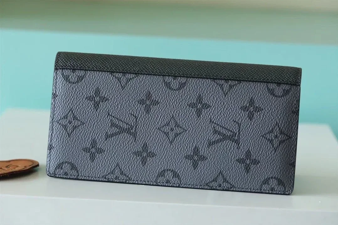 Louis Vuitton Brazza Wallet Monogram Eclipse Canvas , /