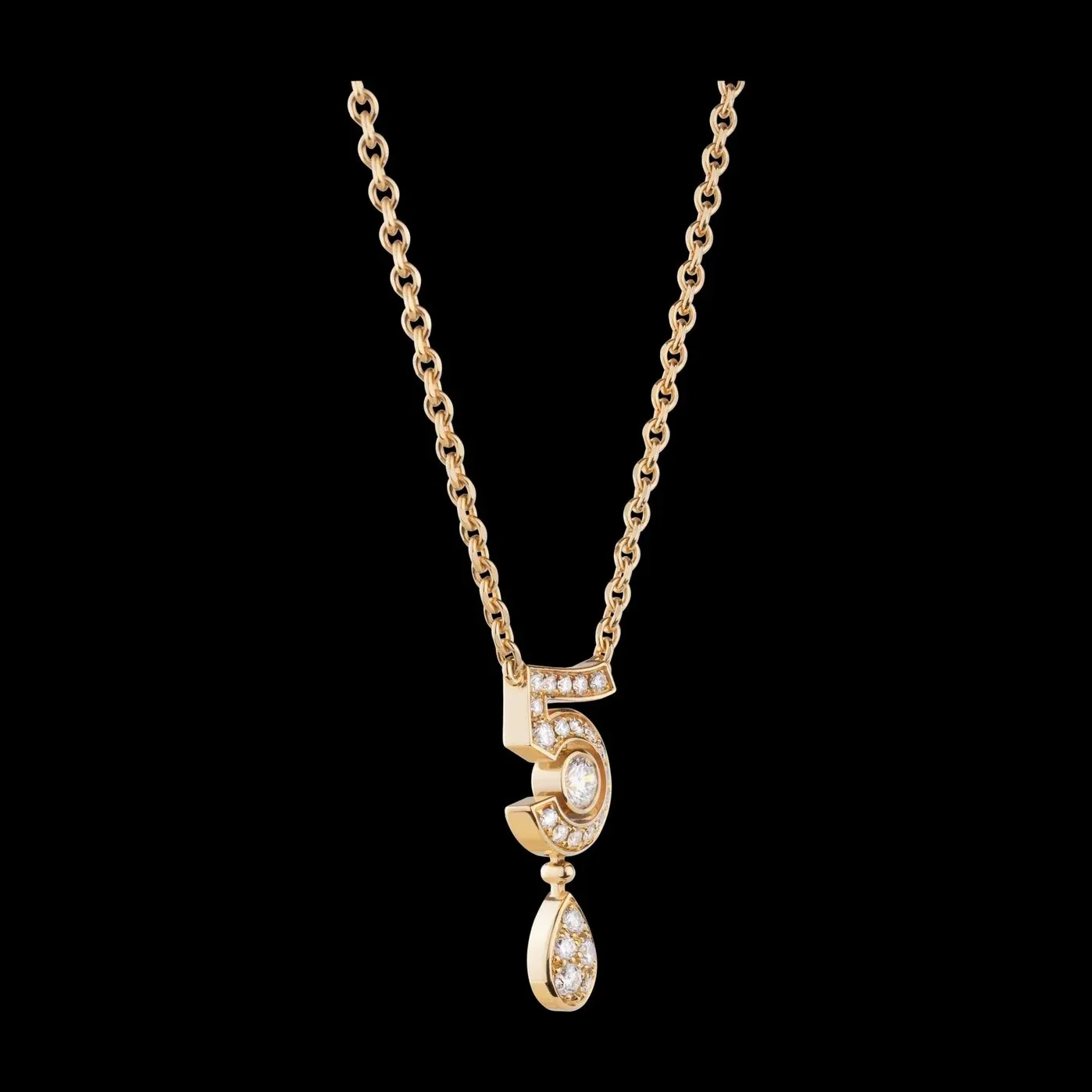 Chanel Eternal N°5 Necklace Beige Gold Chanel Eternal N°5 Necklace Beige Gold
