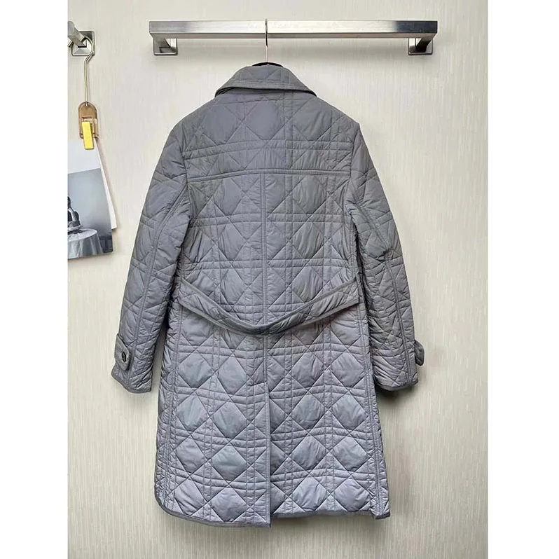 Dior CD Macrocannage Peacoat Gray Quilted Reflective Technical Taffeta for Women Dior CD Macrocannage Peacoat Gray Quilted Reflective Technical Taffeta for Women