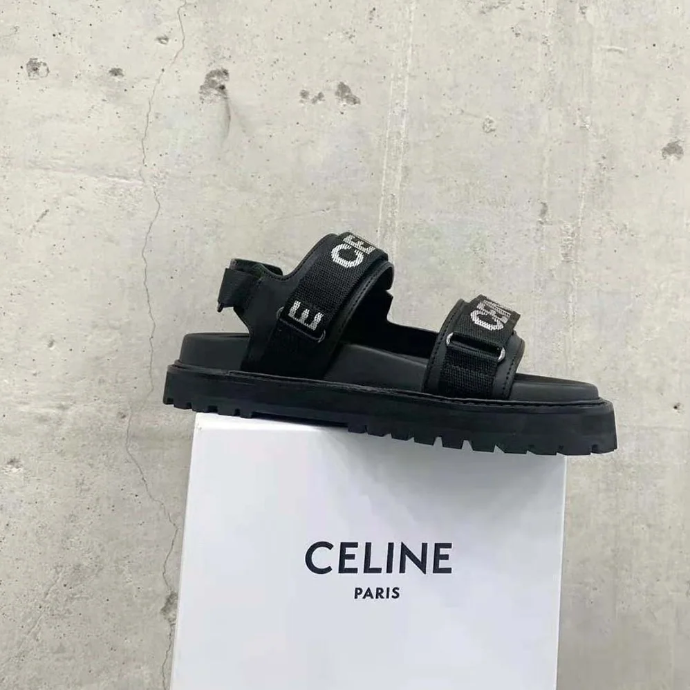 Celine Bulky Outdoor Sandal in Calfskin for Women in Black