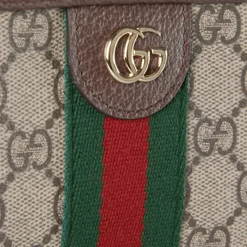 Gucci Ophidia Small Shoulder Bag / Beige And Dark Brown Light Gold Hardware