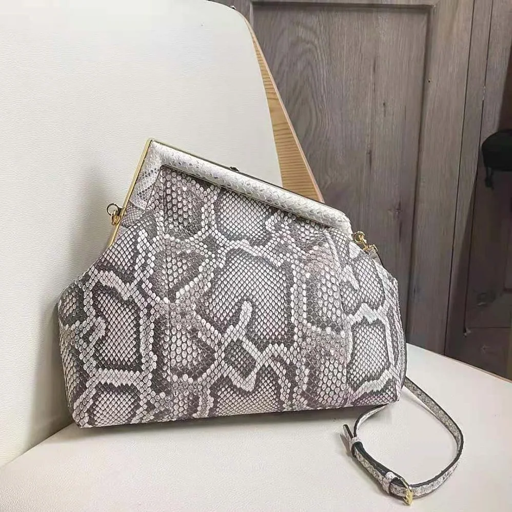 Fendi First Medium White Python Leather Bag for Women Fendi First Medium White Python Leather Bag for Women