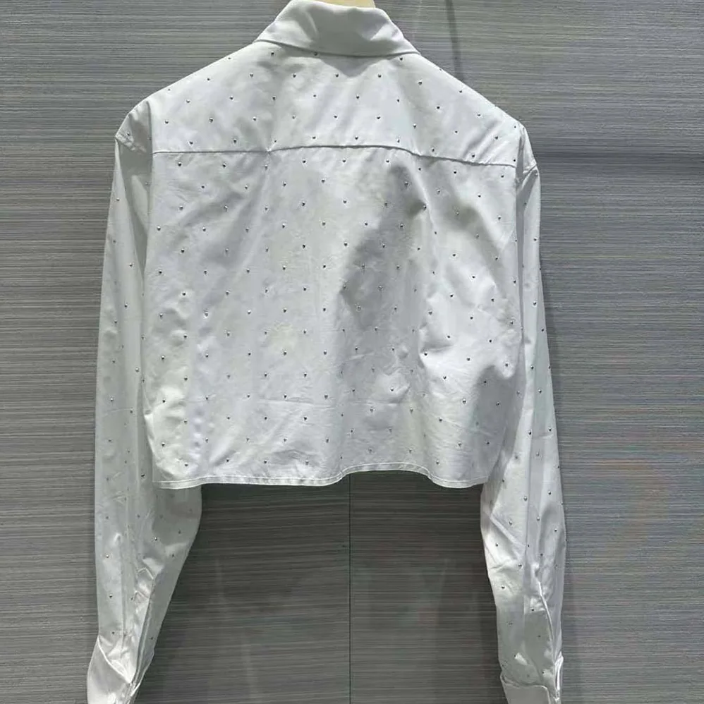 Miu Miu Poplin Shirt with Embroidered Logo for Women in White Miu Miu Poplin Shirt with Embroidered Logo for Women in White