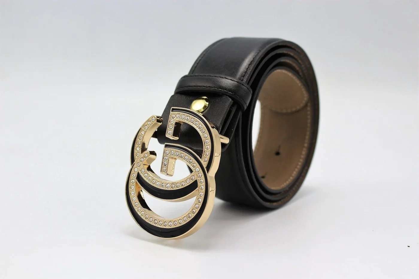 GG Diamond Buckle Leather Belt