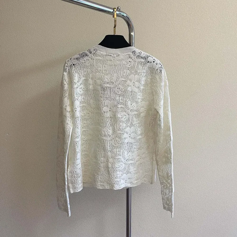 Dior Twinset Ecru Mohair and Alpaca Blend Lace for Women Dior Twinset Ecru Mohair and Alpaca Blend Lace for Women