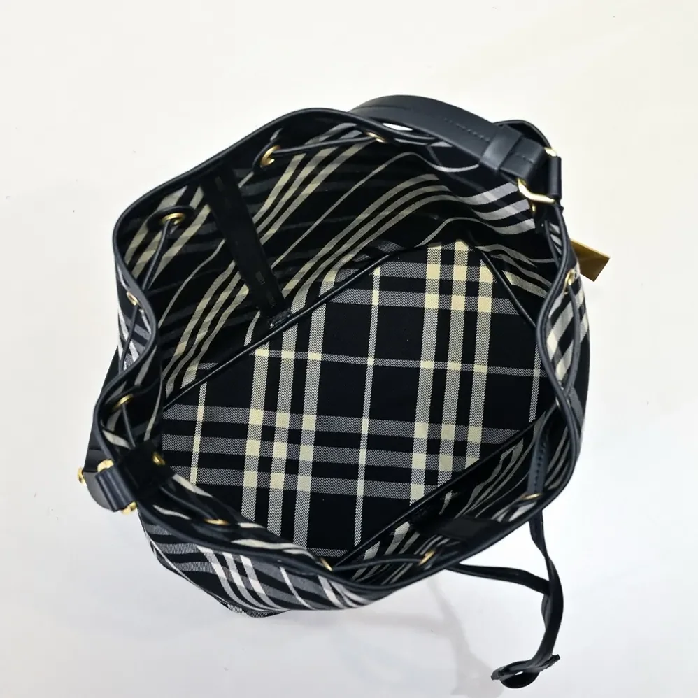Burberry Medium Check Drawstring Pouch for Women Burberry Medium Check Drawstring Pouch for Women