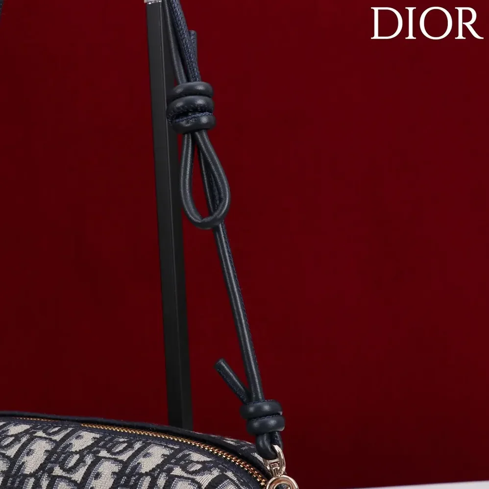 Dior Bow Pouch Blue Dior Oblique Jacquard for Women