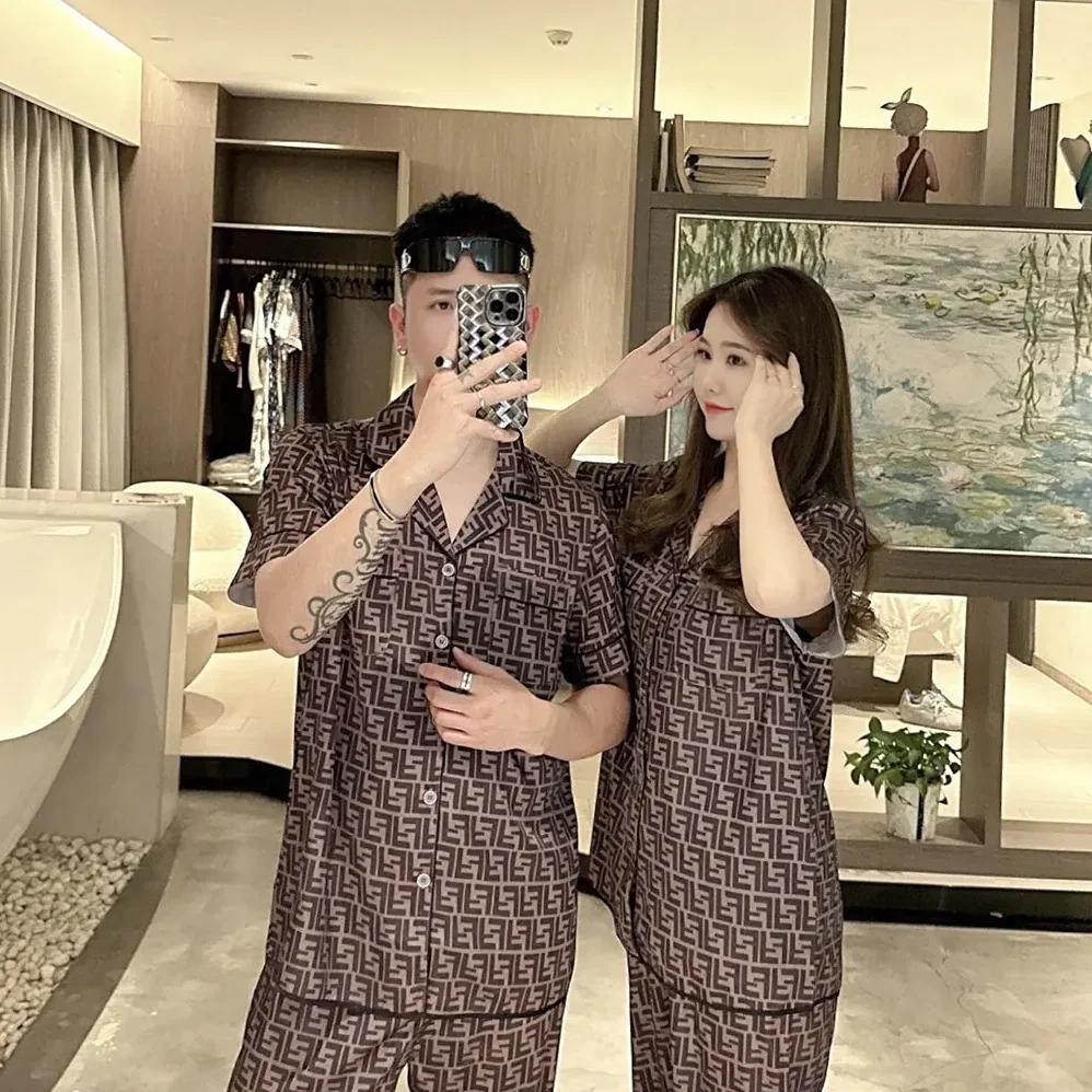 Fendi FF Short for Men in Sleeved Silk Pajama Set Fendi FF Short for Men in Sleeved Silk Pajama Set