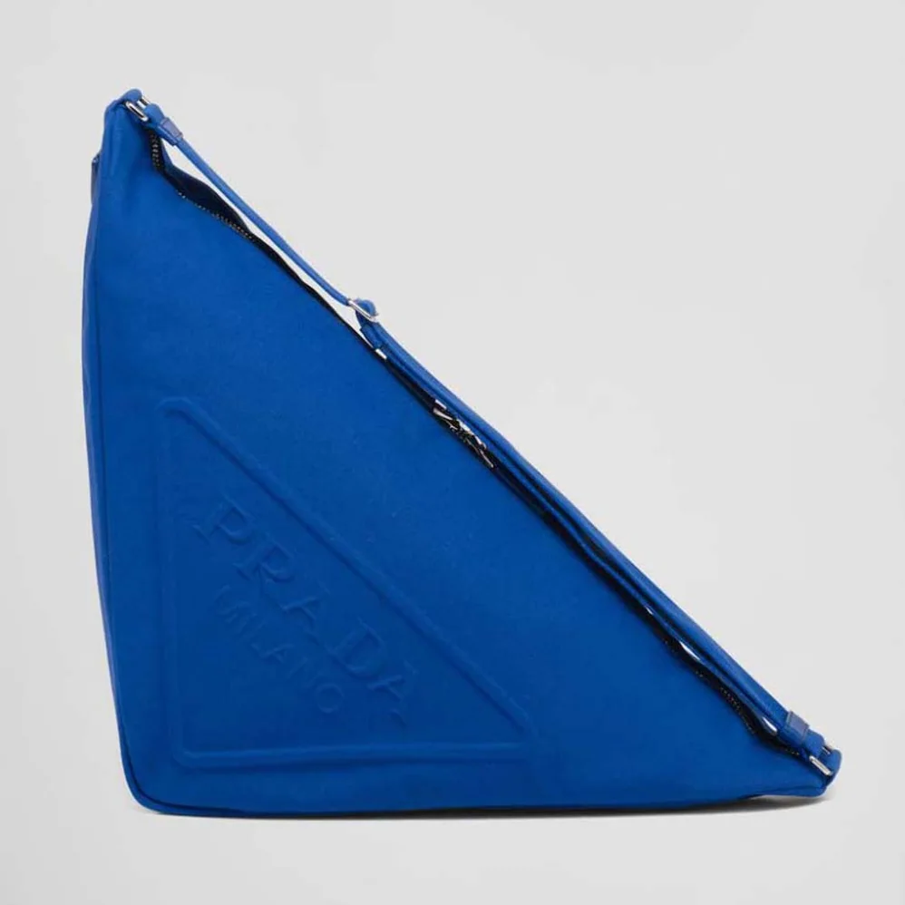 Prada Canvas Prada Triangle Bag for Women in Navy Prada Canvas Prada Triangle Bag for Women in Navy
