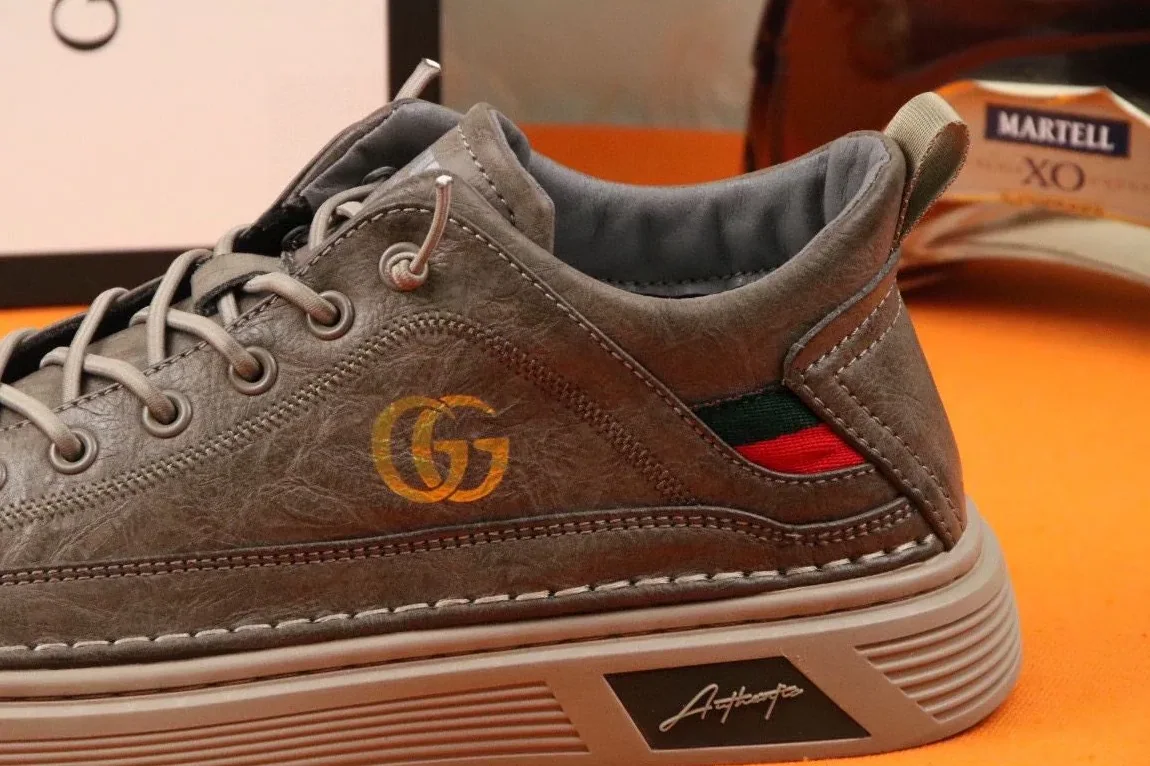 Gucci Sneakers With Logo GG Gold Web Brown for Men