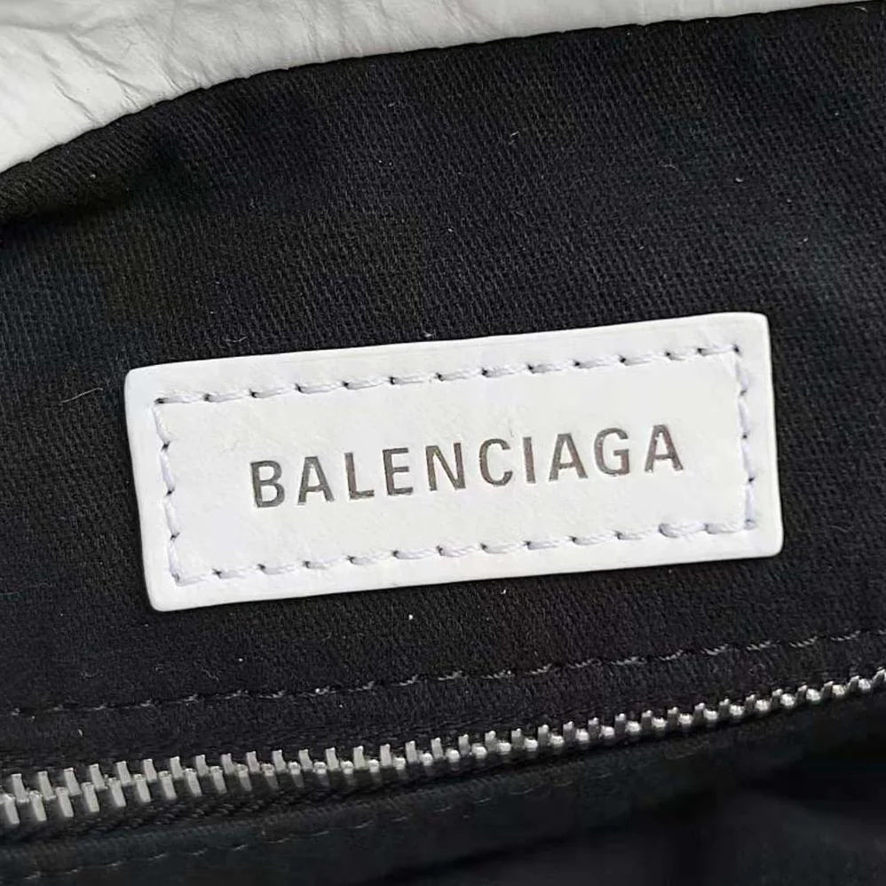 Balenciaga Crush Small Tote Bag in White Crushed Calfskin for Women Balenciaga Crush Small Tote Bag in White Crushed Calfskin for Women