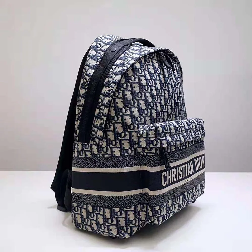 Dior Travel Backpack Blue Dior Oblique Technical Jacquard for Men Dior Travel Backpack Blue Dior Oblique Technical Jacquard for Men