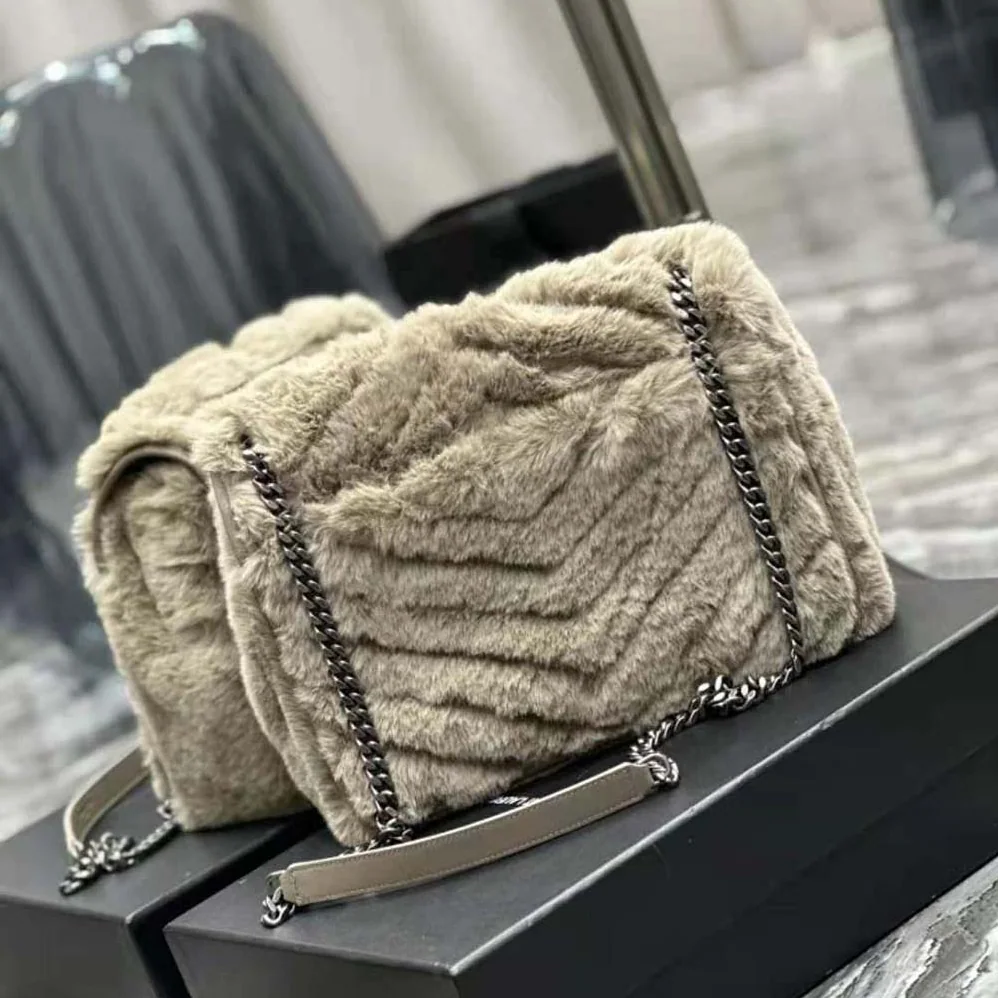 Saint Laurent YSL Niki Medium Chain Bag in Shearling for Women Saint Laurent YSL Niki Medium Chain Bag in Shearling for Women