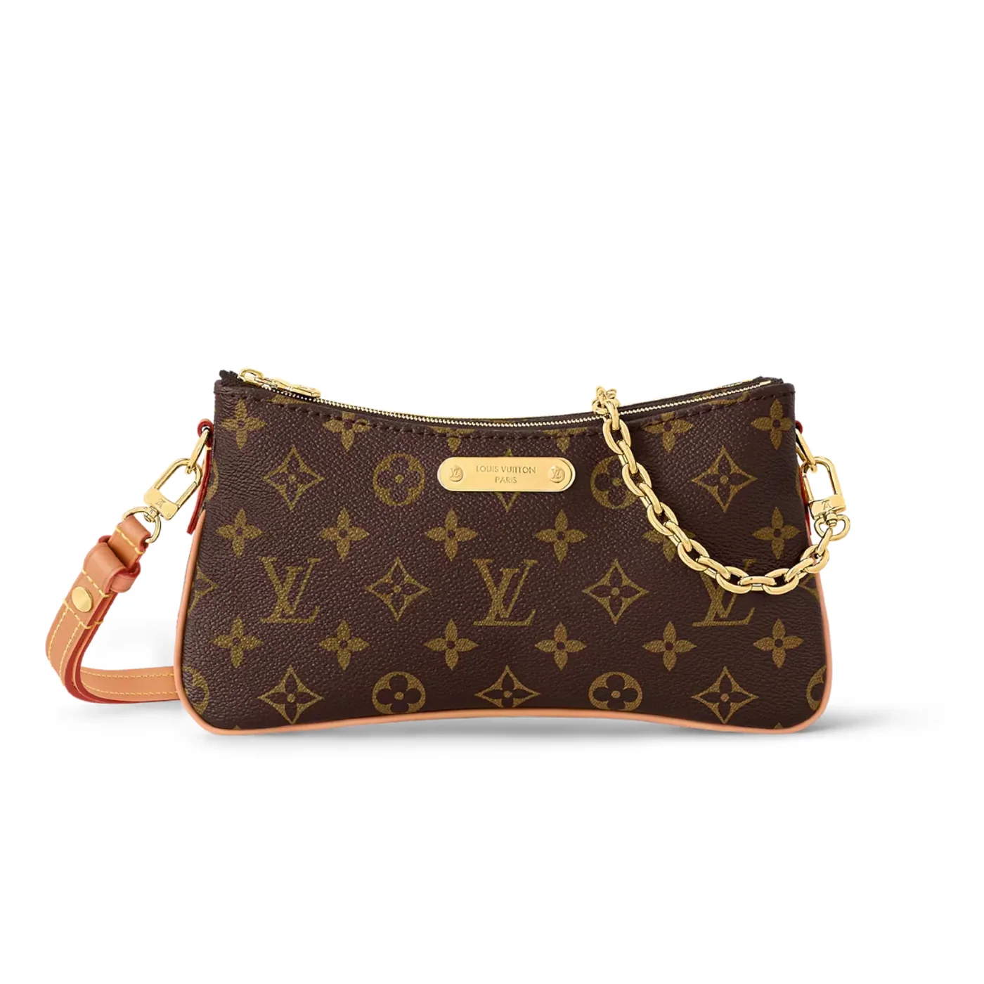 Louis Vuitton Pochette Liv Shoulder Bag / Brown Monogram Canvas Gold Hardware
