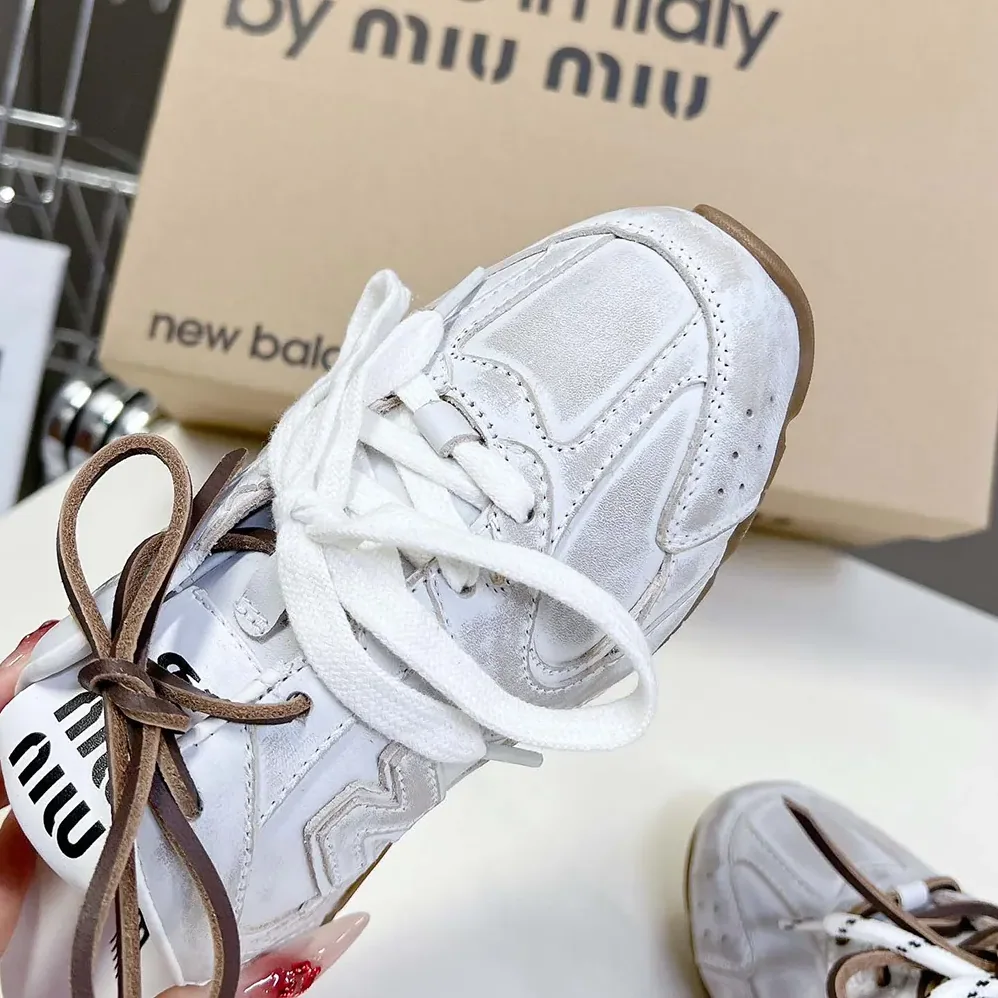 Miu Miu New Balance X Miu Miu 530 SL Deco Calf Leather Mules for Women in White Miu Miu New Balance X Miu Miu 530 SL Deco Calf Leather Mules for Women in White