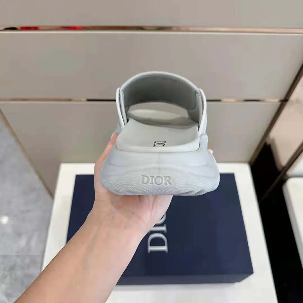 Dior H-town Sandal Gray Rubber with Beige and Black Dior Oblique Jacquard for Men Dior H-town Sandal Gray Rubber with Beige and Black Dior Oblique Jacquard for Men