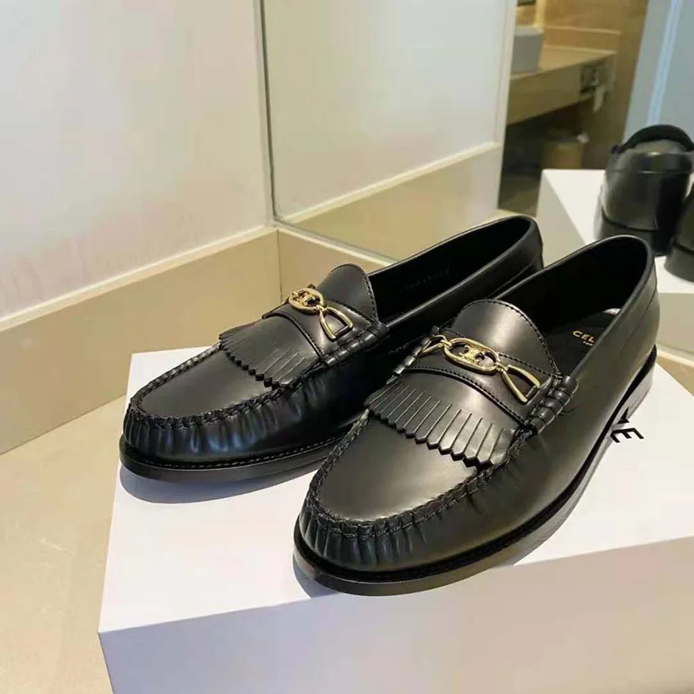Celine Luco Maillon Triomphe Loafer in Polished Calfskin for Women