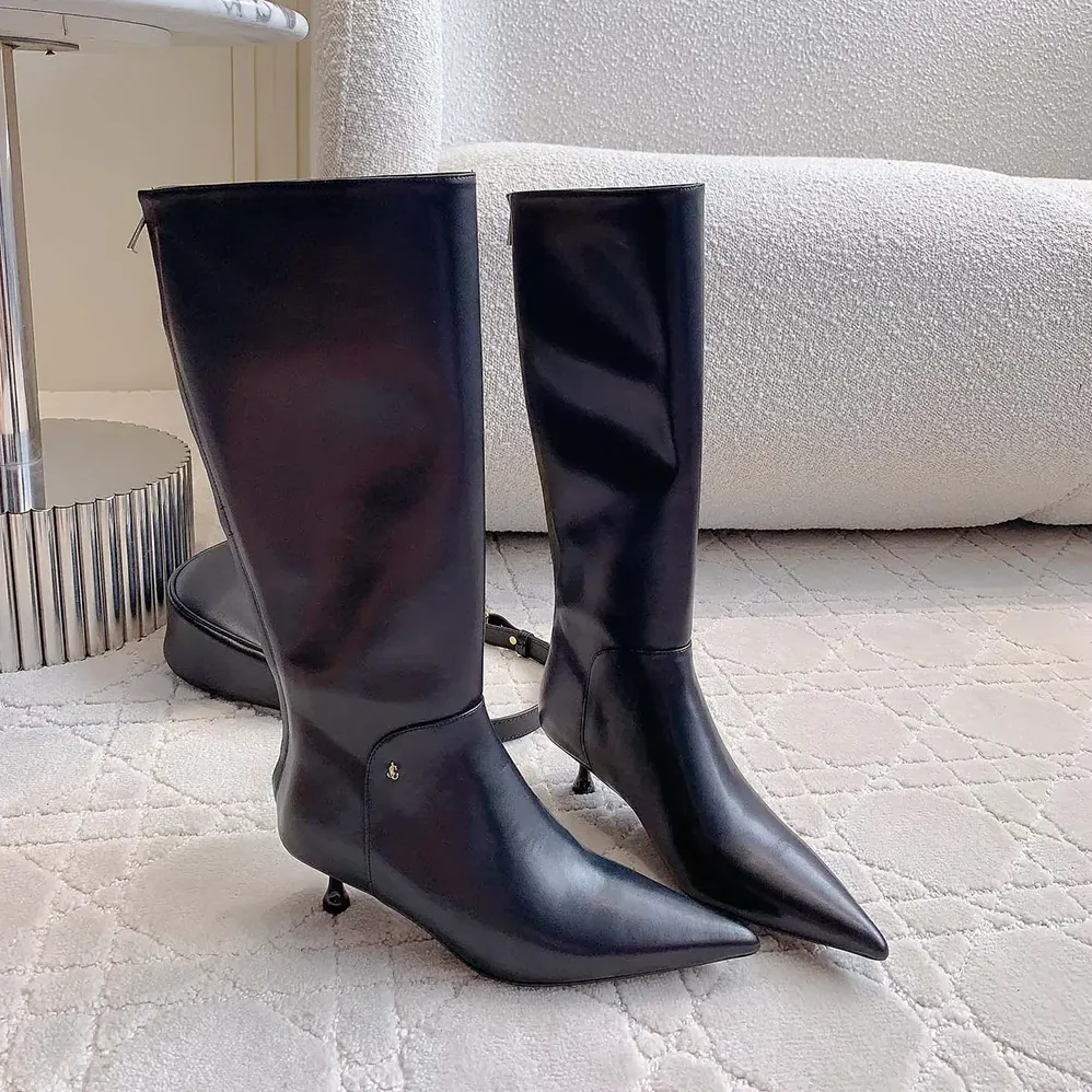 Jimmy Choo Cycas Knee Boot 95 Black Nappa Leather Knee for Women in High Boots Jimmy Choo Cycas Knee Boot 95 Black Nappa Leather Knee for Women in High Boots