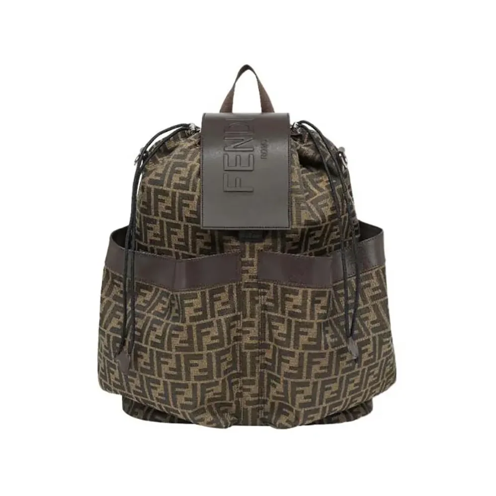 Fendi Strike Medium FF Jacquard Fabric Backpack for Men in Brown Fendi Strike Medium FF Jacquard Fabric Backpack for Men in Brown