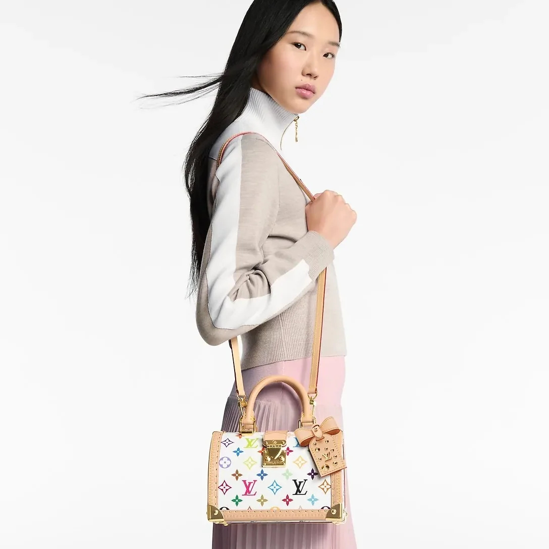 Louis Vuitton LV x TM Speedy Trunk 20 Top Handle Bag in Multicolored Gold Hardware