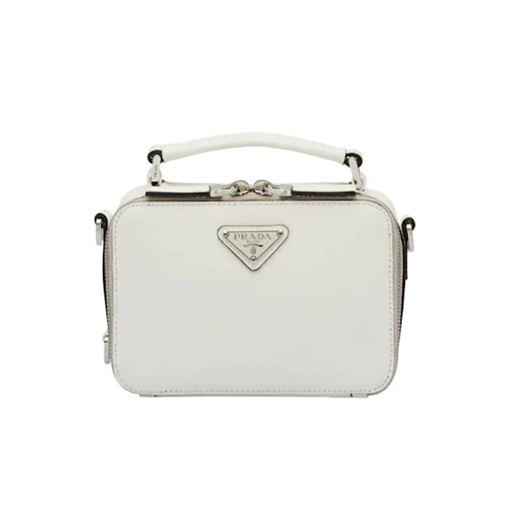 Prada Prada Brique Saffiano Leather Cross-Body Bag for Men in White