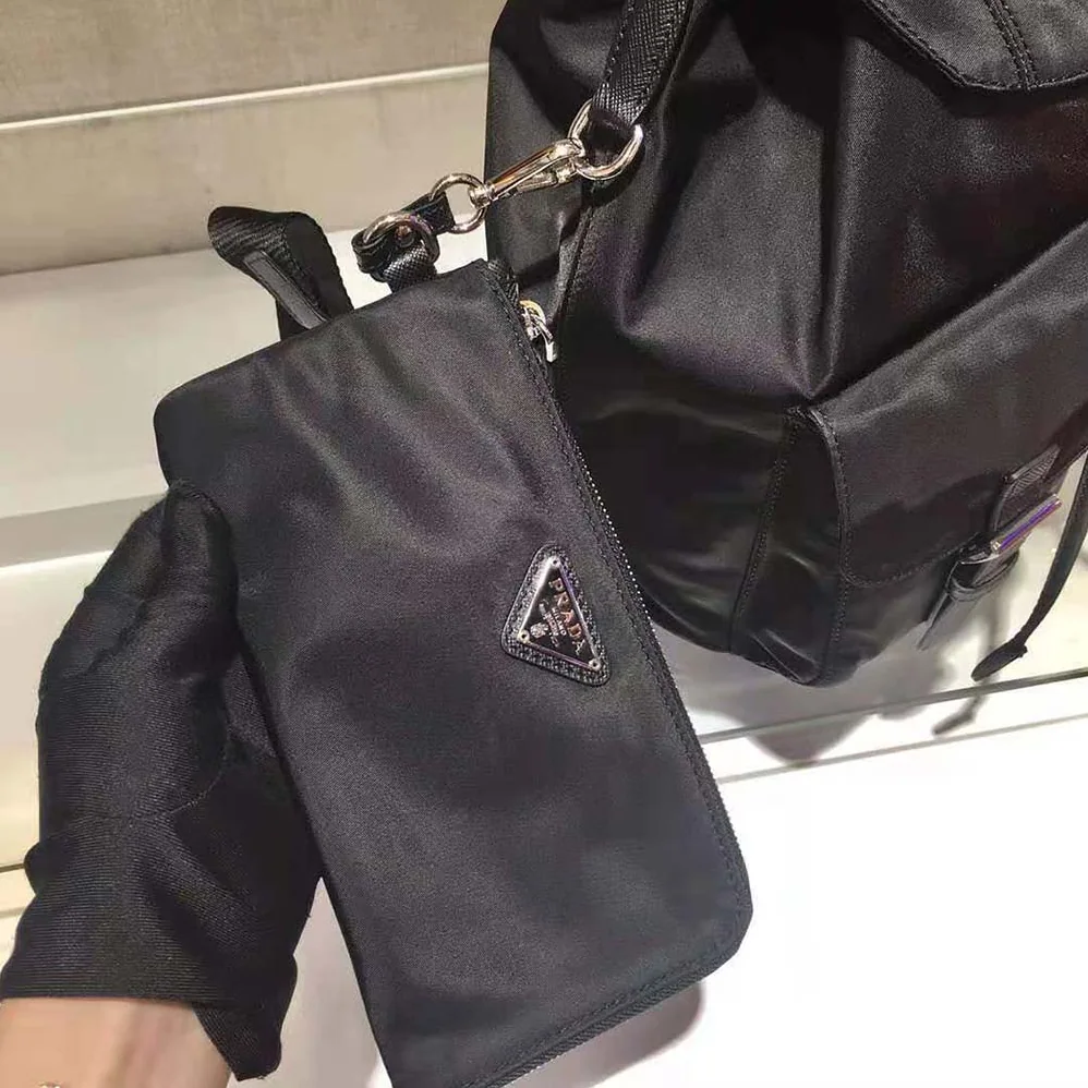 Prada Medium Nylon Backpack for Women in Black Prada Medium Nylon Backpack for Women in Black