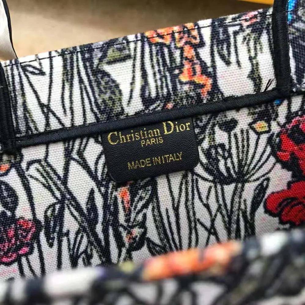 Dior Small Dior Book Tote Multicolor Mille Fleurs Embroidery for Women