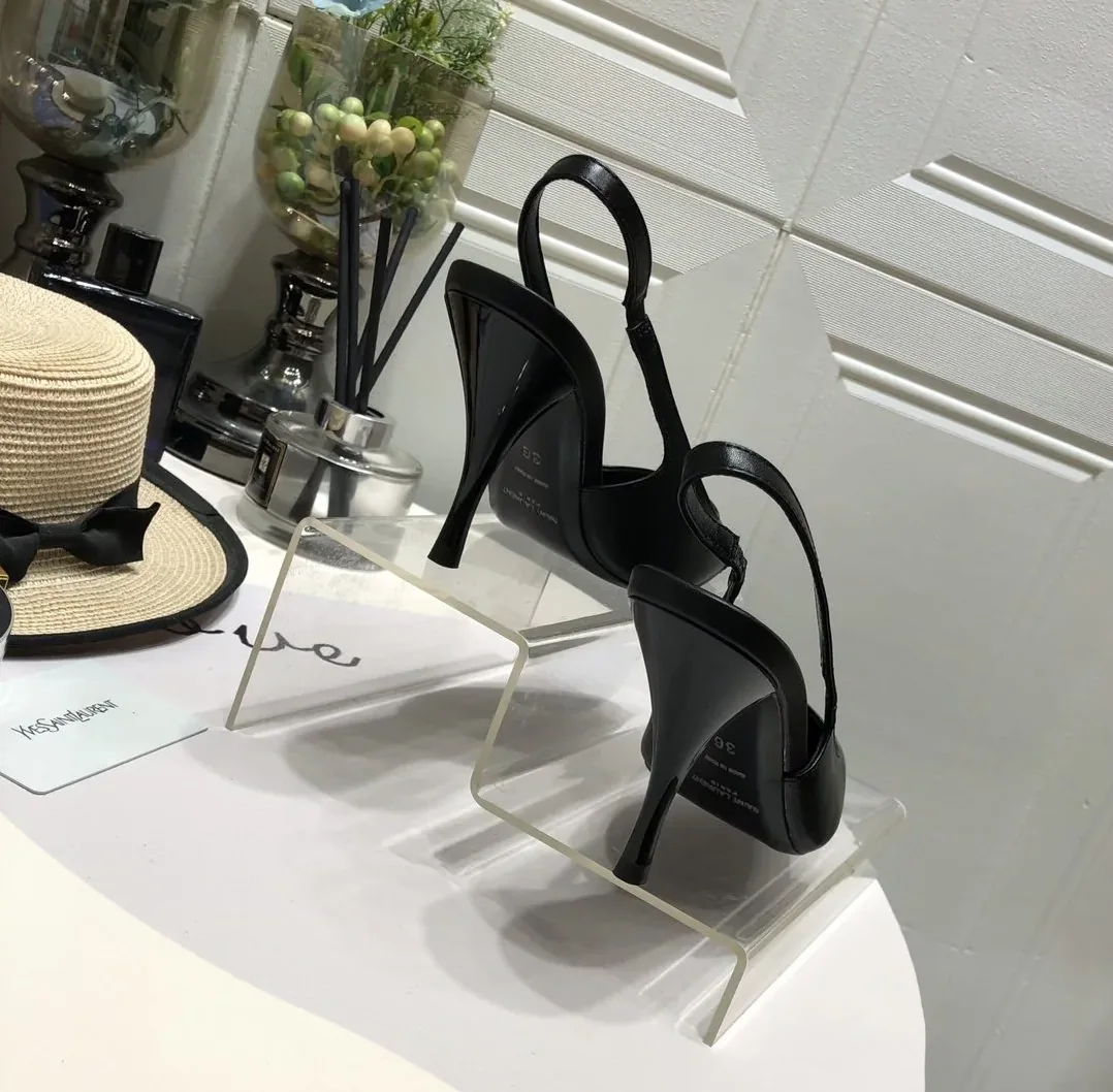Saint Laurent Blade Slingback Pumps Black YSL