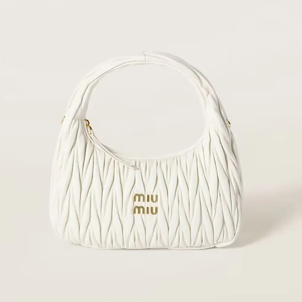 Miu Miu Wander Matelassé Nappa Leather Hobo Bag for Women