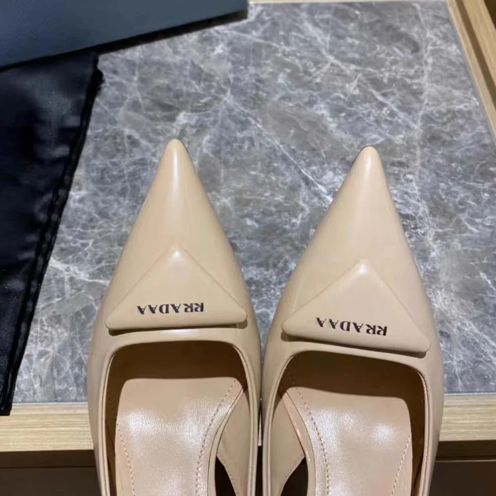 Prada Brushed Leather Sandals in 75 mm Heel Height for Women in Pink