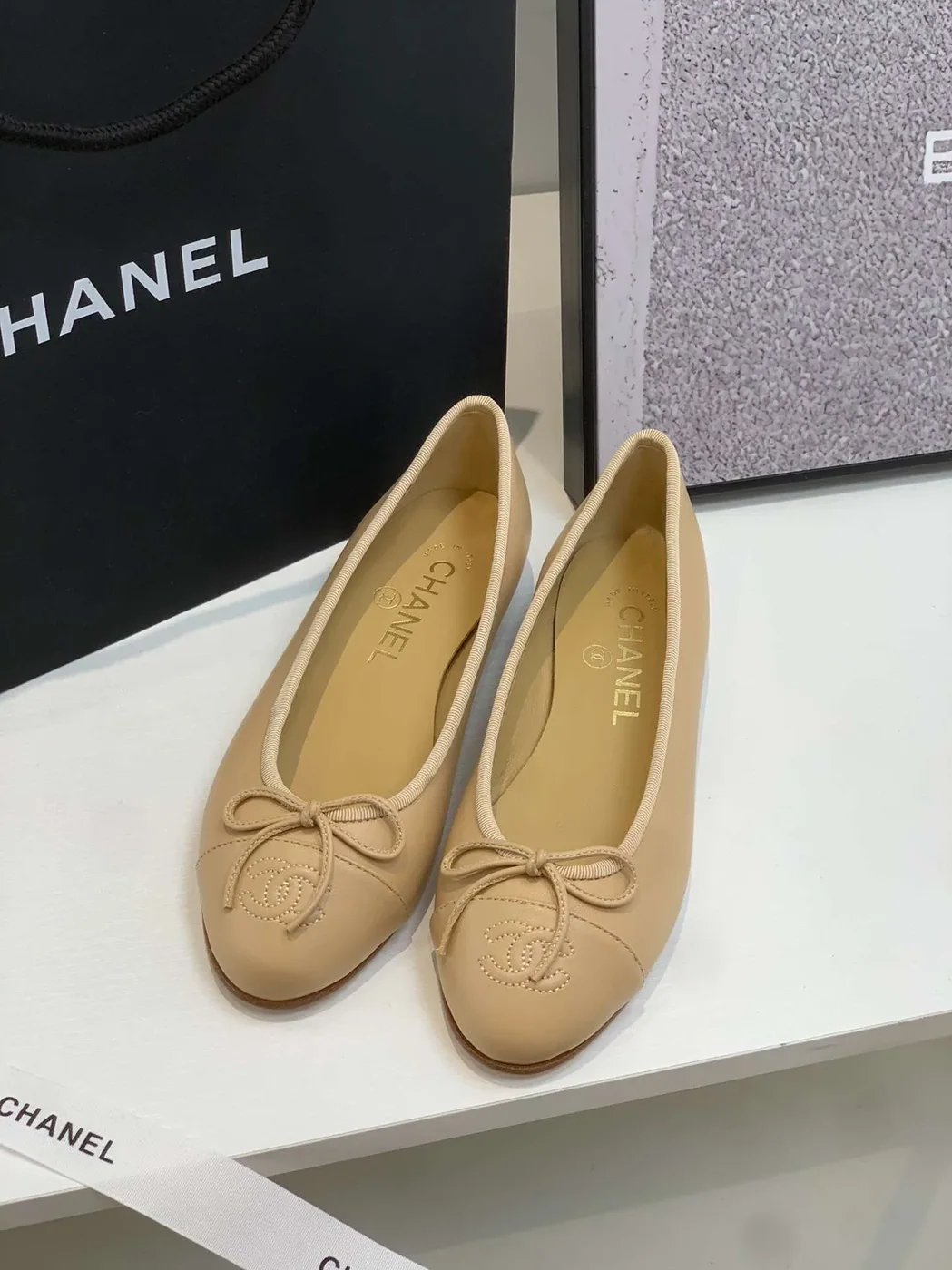 Chanel Ballet Flats Cream Chanel Ballet Flats Cream