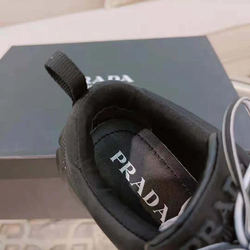 Prada Rush Gabardine Re-Nylon Sneakers for Women in Black Prada Rush Gabardine Re-Nylon Sneakers for Women in Black